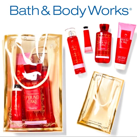 STRAWBERRY POUND CAKE Gift Bag Set: Bath & Body Works - Picture 3 of 9